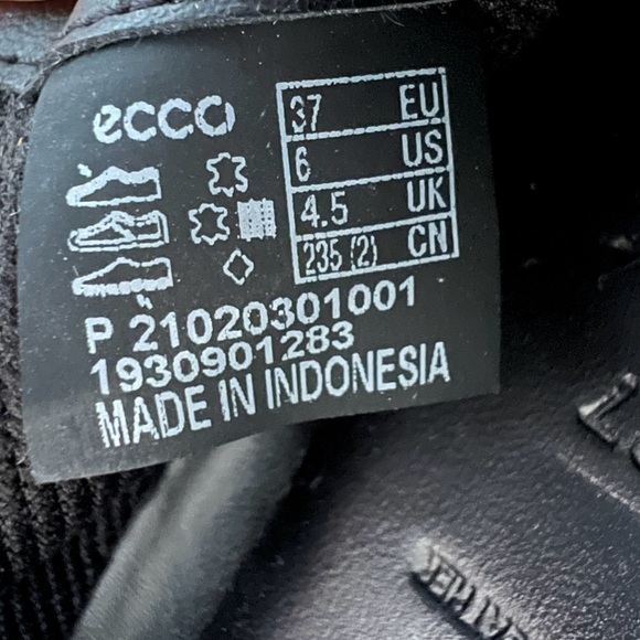 Ecco Women’s Shoes Lace up Flats Size 6 Color black - Picture 3 of 10